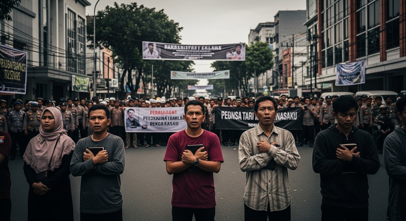 Protestos de intolerância religiosa Indonésia 2026 em Bandung contra culto cristão.