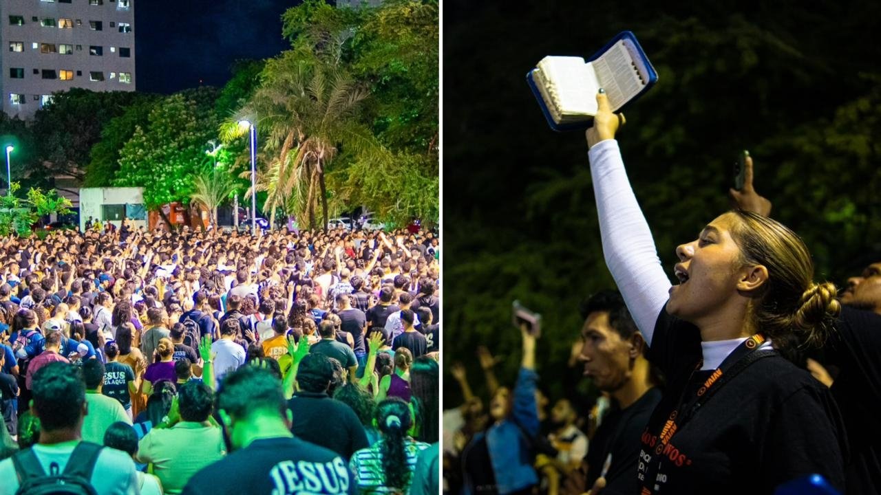 Culto ao Ar Livre Reúne Universitários em Fortaleza: "Sede e Fome de Deus" 1 Multidão de universitários faz culto ao ar livre em Fortaleza: “Fome e sede de Deus