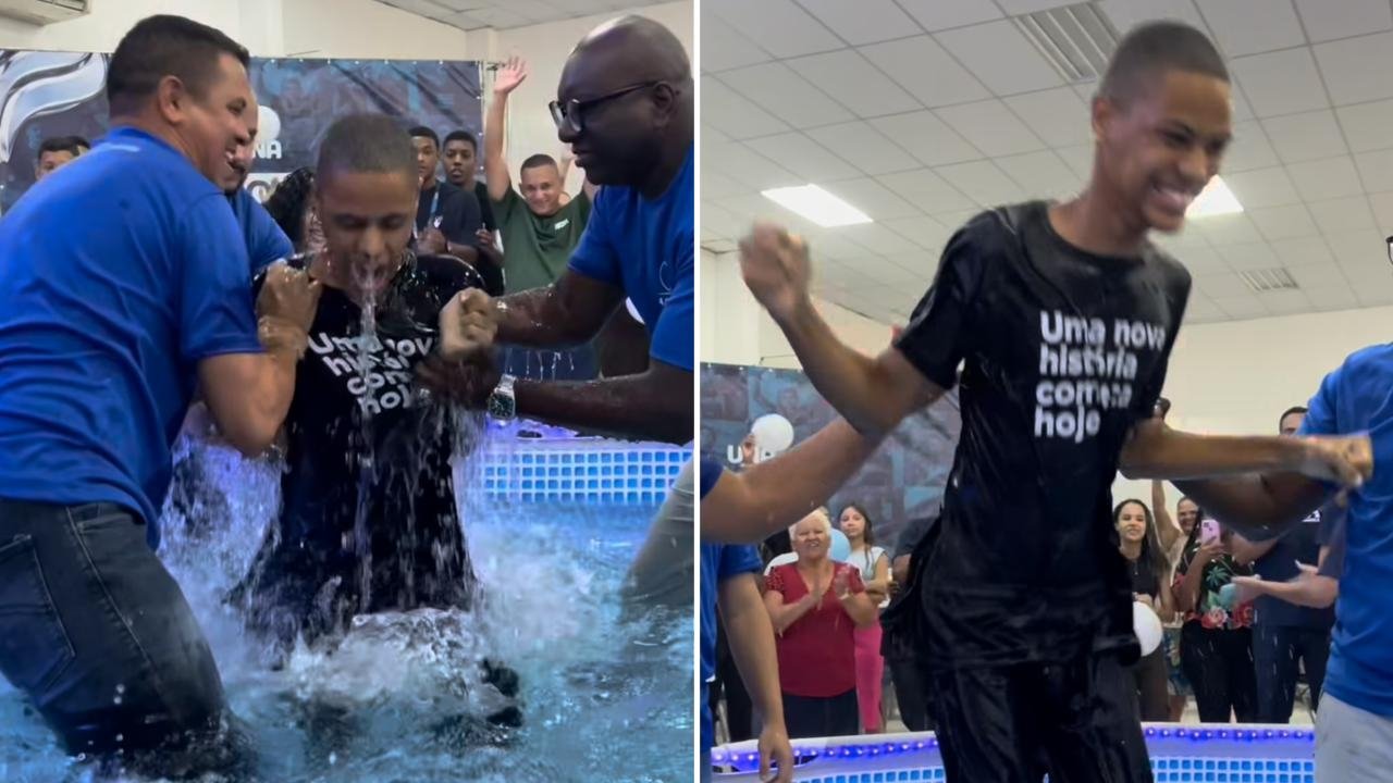 Autista emociona igreja ao festejar seu batismo: ‘O amor de Cristo inclui todos’ 1 Autista emociona igreja