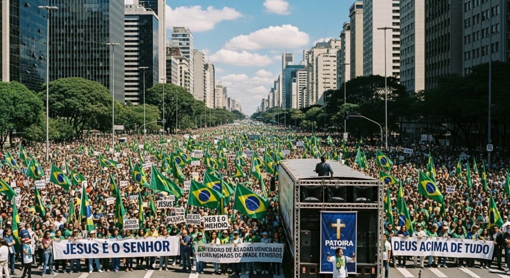 Pastor Silas Malafaia na Paulista: o discurso que convocou a igreja 2026 2 Pastor Silas Malafaia na Paulista durante manifestação evangélica em defesa da liberdade de expressão
