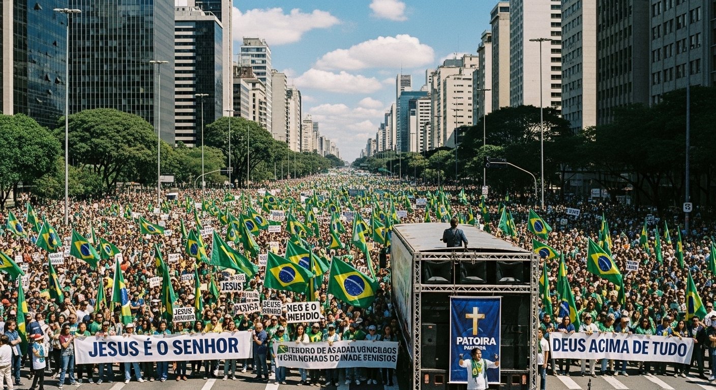 Pastor Silas Malafaia na Paulista: o discurso que convocou a igreja 2026 1 Pastor Silas Malafaia na Paulista durante manifestação evangélica em defesa da liberdade de expressão