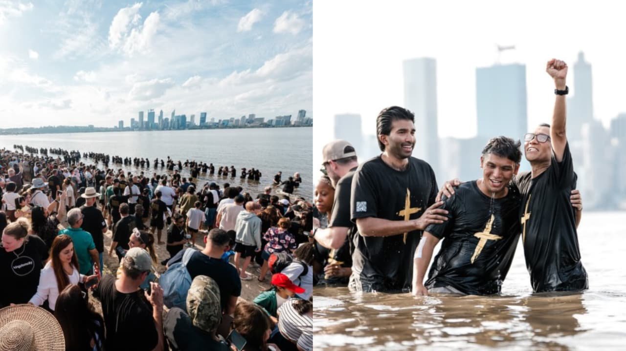 Mil Vidas Transformadas: Batismo em Massa no Rio Swan na Sexta-feira Santa 1 Mil pessoas são