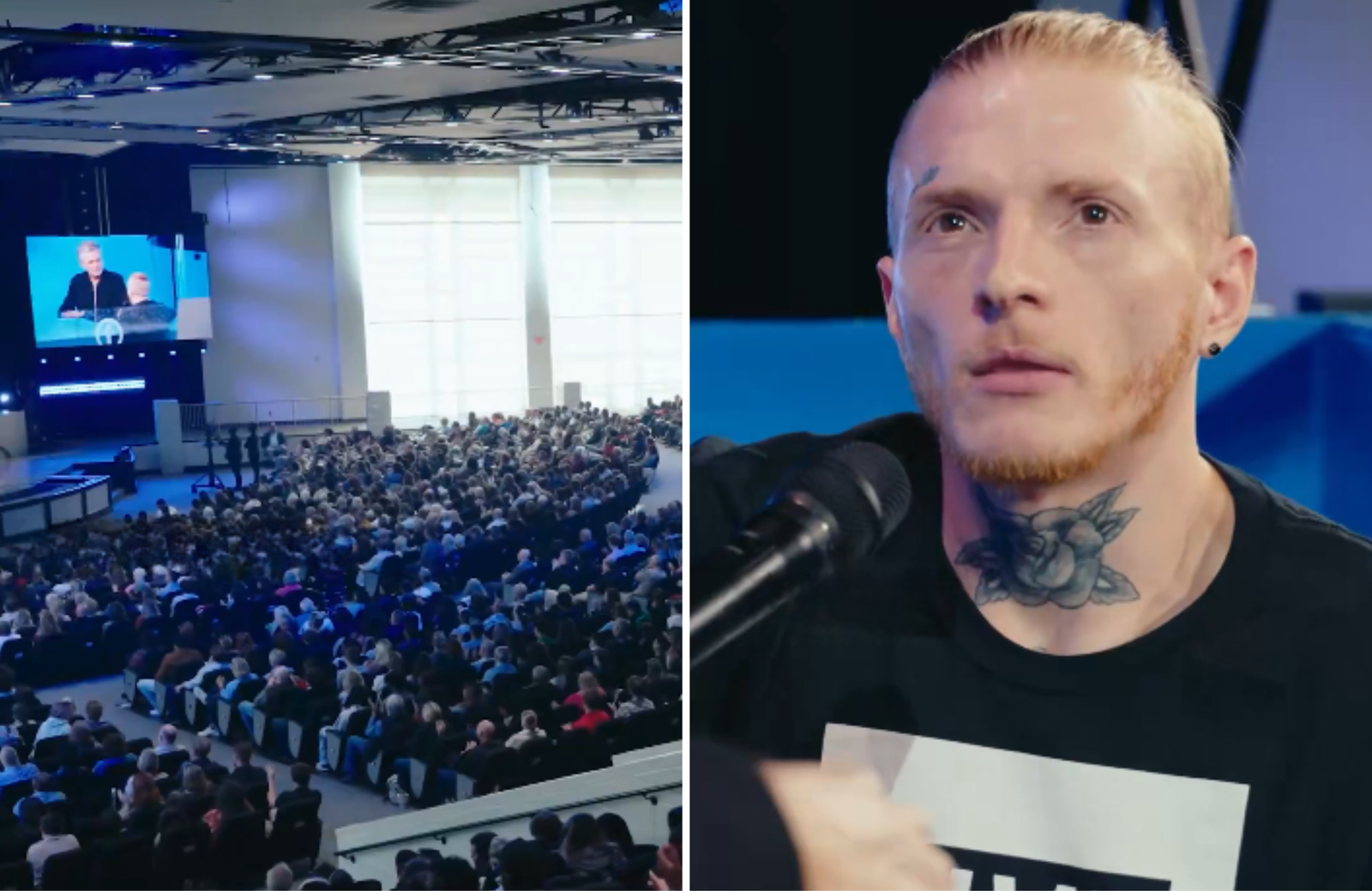 Durante batismo homem