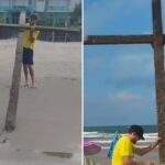 Um Encontro Surpreendente: Menino Encontra Cruz Vazia no Mar Durante Louvor de Páscoa