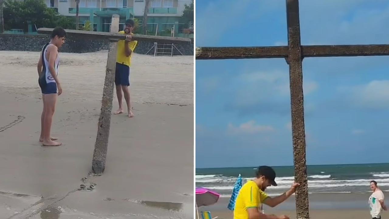Um Encontro Surpreendente: Menino Encontra Cruz Vazia no Mar Durante Louvor de Páscoa 1 Menino encontra cruz