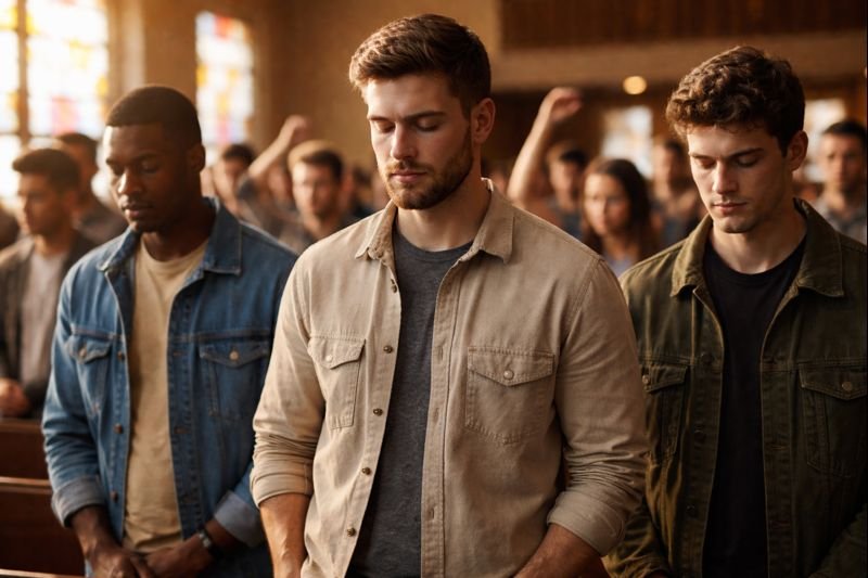 Homens jovens afirmam