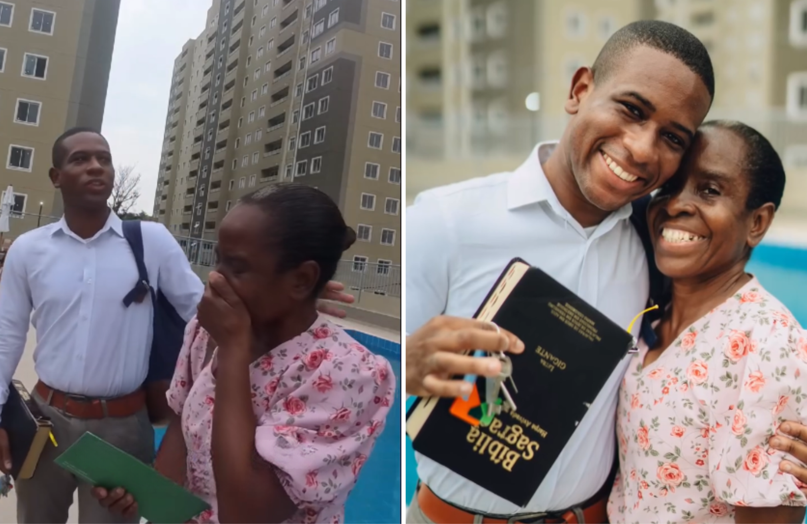 Superando Desafios: O Emocionante Momento em que Filho Entrega Primeiro Apartamento à Mãe 1 Filho emociona mãe