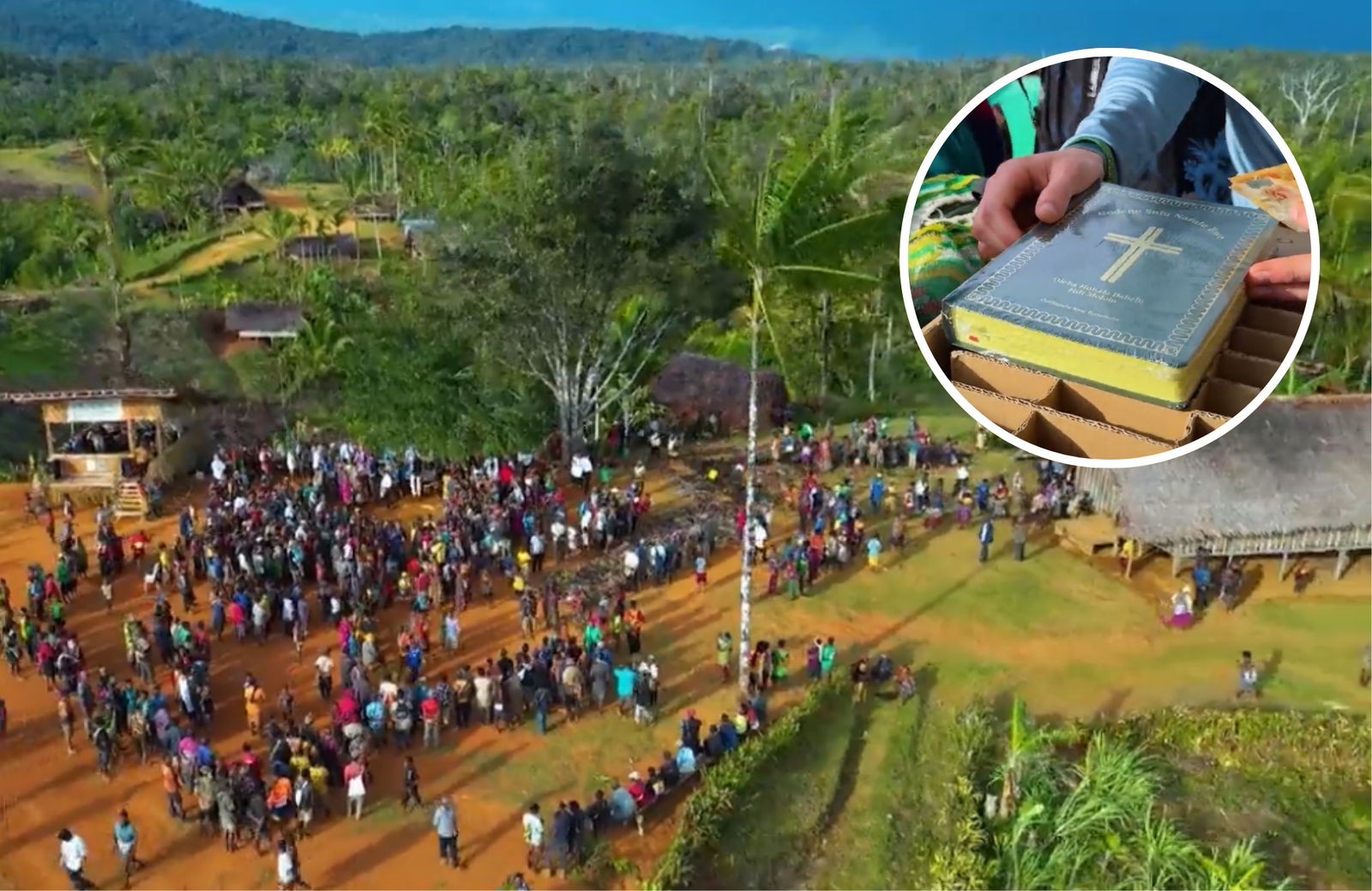 Comunidade remota na Papua-Nova Guiné celebra a entrega do Novo Te... 1 Pessoas viajam 4